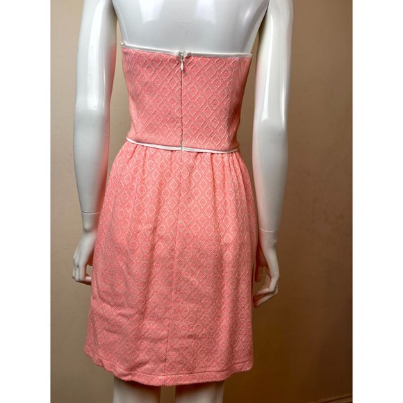 Ella Moss Women's Debbie Ikat Strapless Dress Back Zip Peach Pink Size Small - Picture 5 of 10